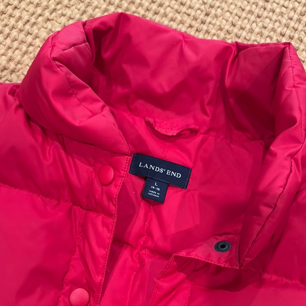 Lands' End Women’s Red Puffer Vest